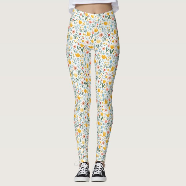 Blommor är alfabetet i Änglar Leggings (Framsida)