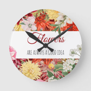 Blommor är alltid en bra idé rund klocka