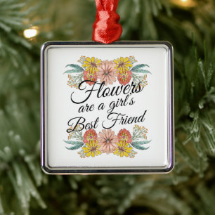 Blommor är flickornas bästa vän - Zinnia Art Julgransprydnad Metall