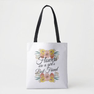 Blommor är flickornas bästa vän - Zinnia Art Tygkasse