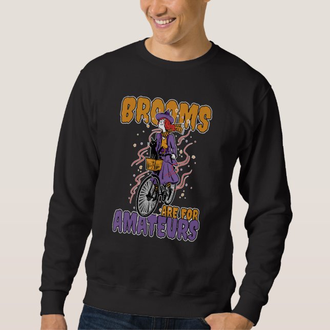 Blommor är för Amateurer Spooky Witch Halloween Lång Ärmad Tröja (Framsida)