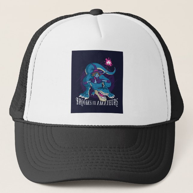 Blommor är för Amateurs, T-rex Riding Witch Keps (Framsida)