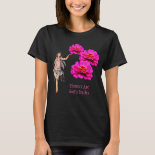 Blommor Är Guds Leenden Inspirerande Mörk T Shirt