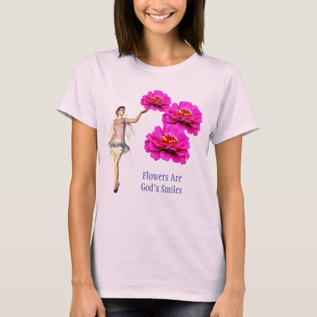 Blommor Är Guds Leenden Inspirerande T Shirt (Framsida)