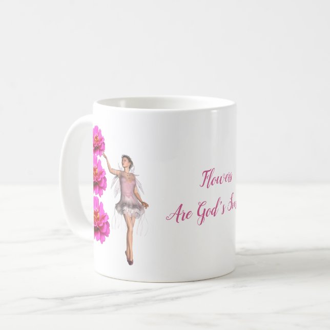 Blommor är Guds Smiles-inspiration Kaffemugg (Framsida vänster)