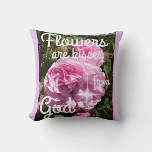 Blommor är Kisses från Guds inspirerande bärbara d Kudde