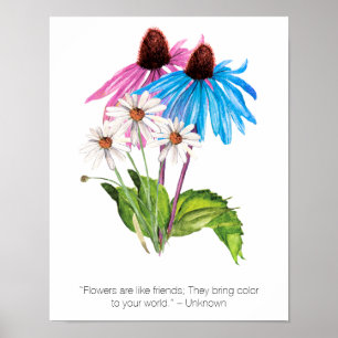 Blommor är som vänner Inspirationsoffert Poster