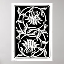 Blommor av art nouveau, silhouette poster