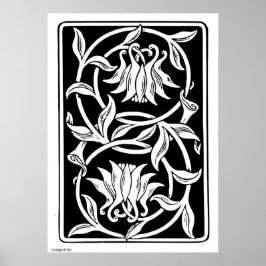 Blommor av art nouveau, silhouette poster