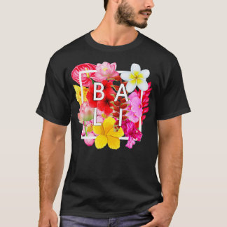 Blommor av Bali Ord Art Bali Indonesia Souvenir T Shirt