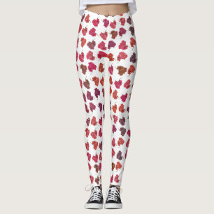 Blommor av blandad färg, ljusa motiv av mönster leggings