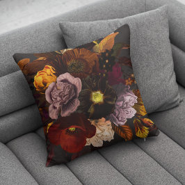Blommor av burgundbrun och dammig ro kudde