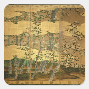 Blommor av Camellias Fyrkantigt Klistermärke