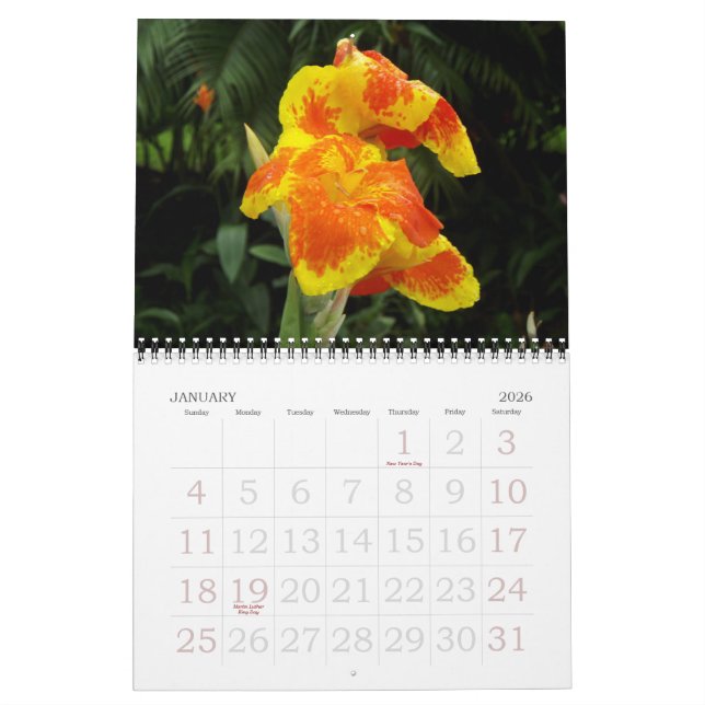 Blommor av Costa Rica Kalender (Jan 2026)