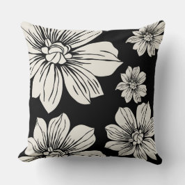 Blommor av Cream färgad Kudde