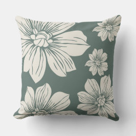 Blommor av Cream färgad Kudde