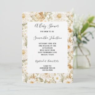 Blommor av Cream Guld White Land Inbjudningar