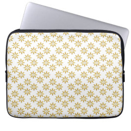 Blommor av elegant guld mönster vita laptop fodral