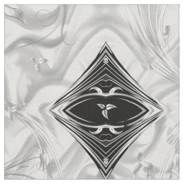 Blommor av elegant, vita/silvriga Silke & silver a Tyg