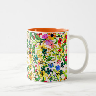 Blommor av färgad vår-blommigt Två-Tonad mugg