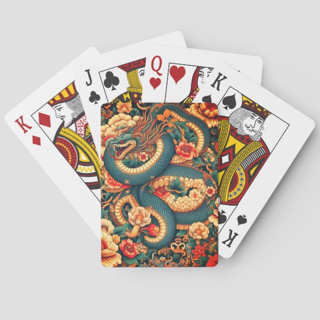 Blommor av grönt casinokort (Baksidan)