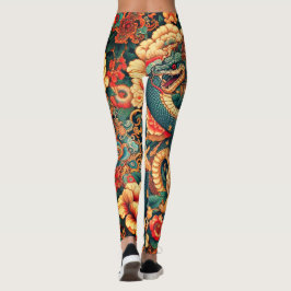 Blommor av grönt leggings
