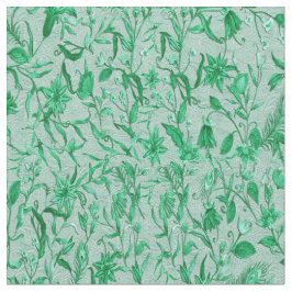 Blommor av grönt på skulpterade texturerade bakver tyg