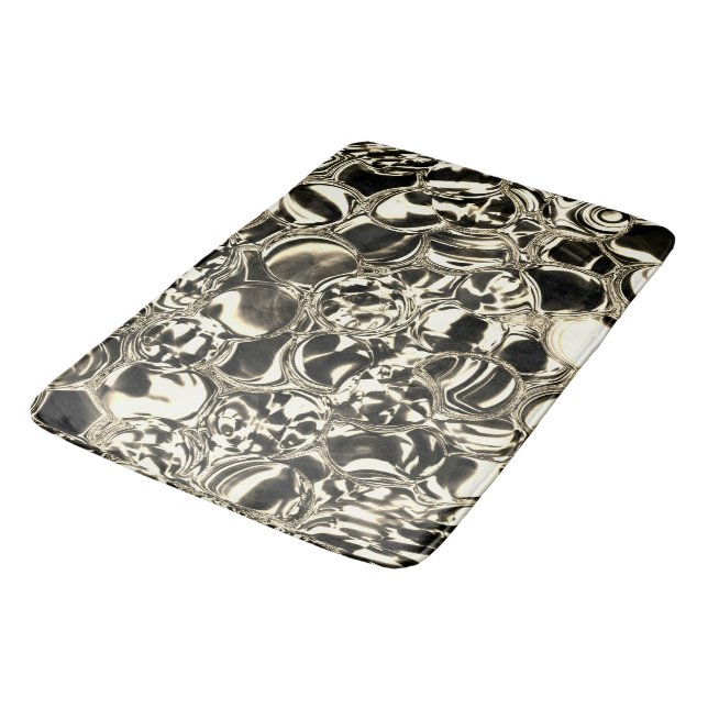 Blommor av guld eller glasbubblor? badrumsmatta (Vinklad)