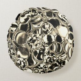 Blommor av guld eller glasbubblor? rund kudde