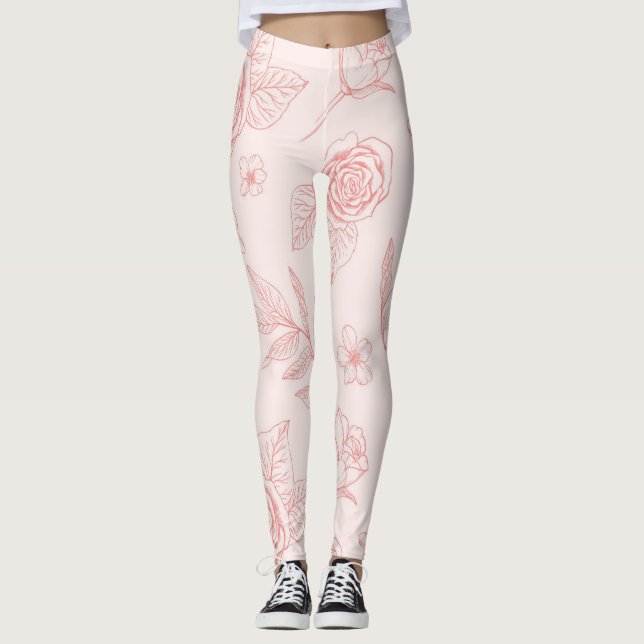 Blommor av hand plockade leggings (Framsida)