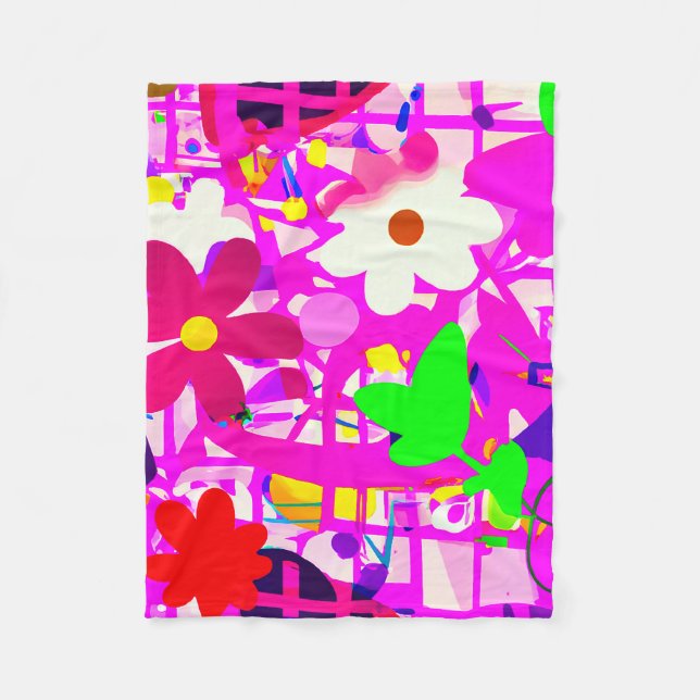 Blommor av hög kvalitet fleecefilt (Framsidan)