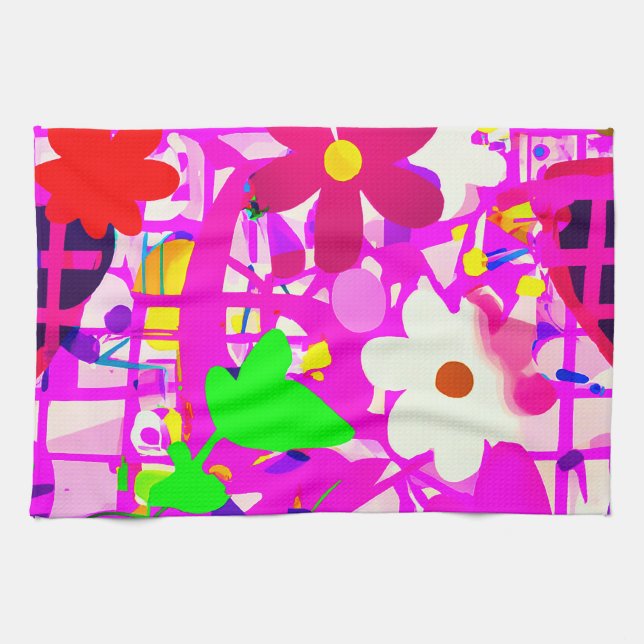 Blommor av hög kvalitet kökshandduk (Horisontell)