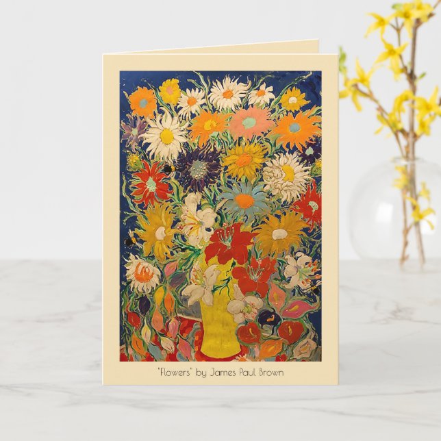 "Blommor" av James Paul Brown Greeting Card Kort (Gul blomma)