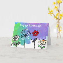 Blommor av klarfärgad tecknad i lycklig på vattenf