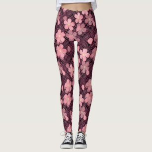 Blommor av körsbärsblommor, blommar leggings