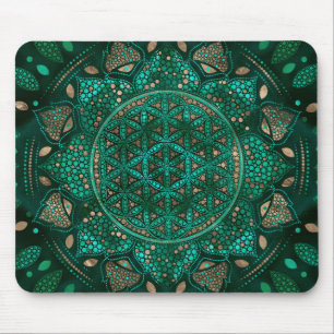 Blommor av Life Dot Art malachite guld Musmatta