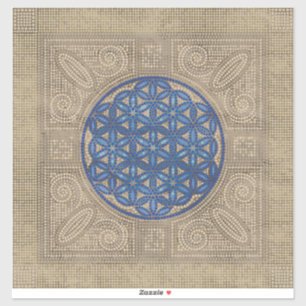 Blommor av Life Mosaic Tile Ornament N2 Klistermärken