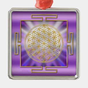 Blommor av Life Yantra Julgransprydnad Metall
