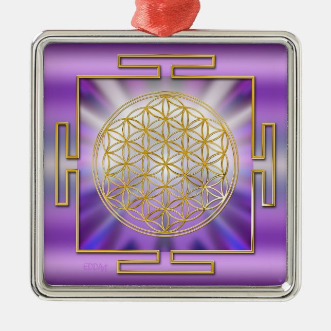 Blommor av Life Yantra Julgransprydnad Metall (Framsidan)