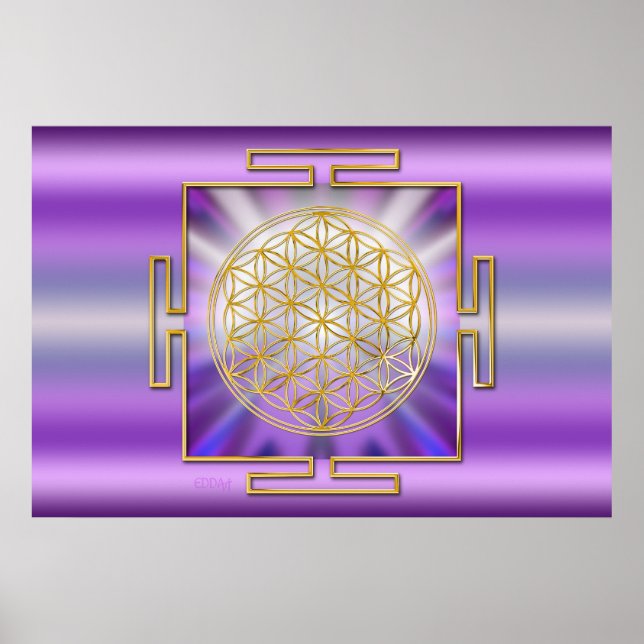 Blommor av Life Yantra Poster (Framsidan)