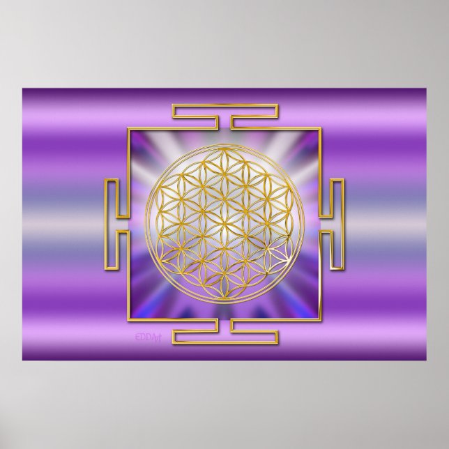 Blommor av Life Yantra Poster (Framsidan)