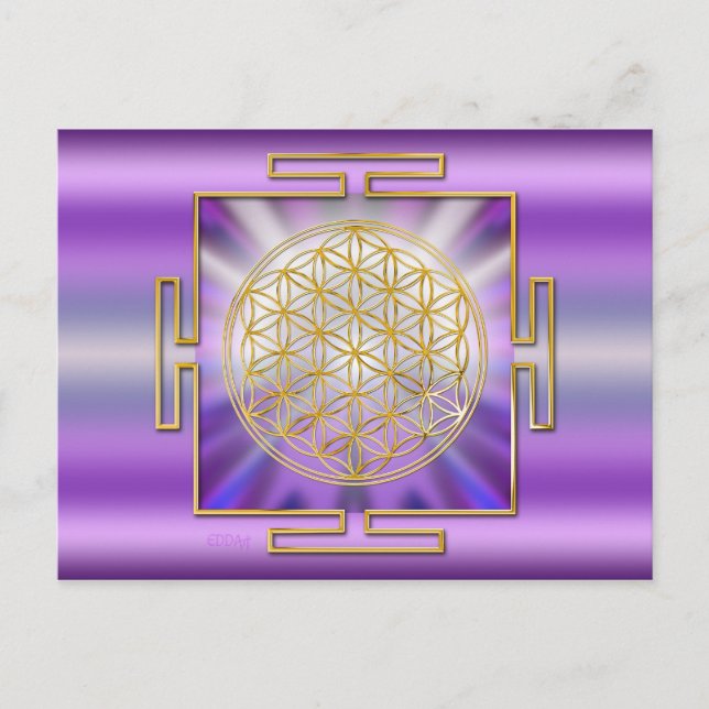 Blommor av Life Yantra Vykort (Framsida)