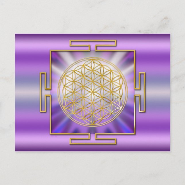 Blommor av Life Yantra Vykort (Framsida)