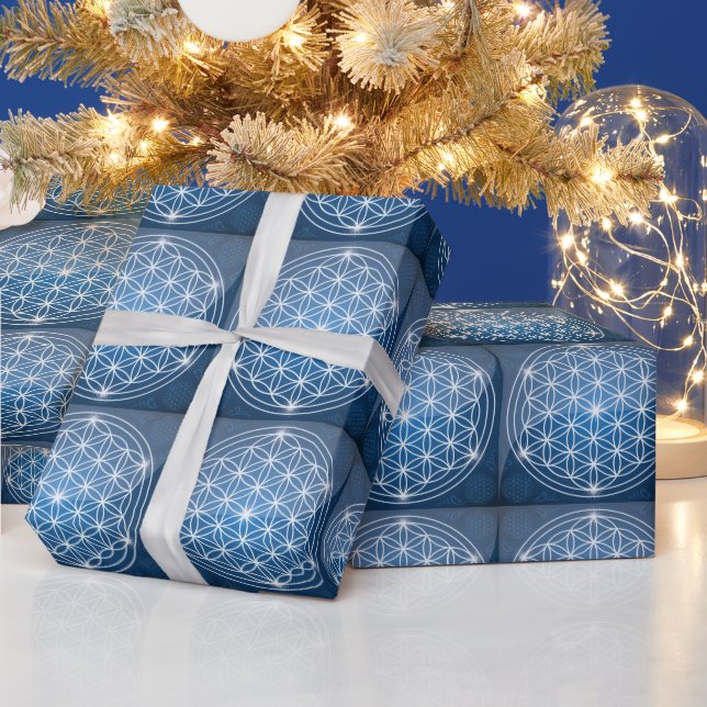 blommor av livsstilen helig formar livsfröet presentpapper (Helgdagar)