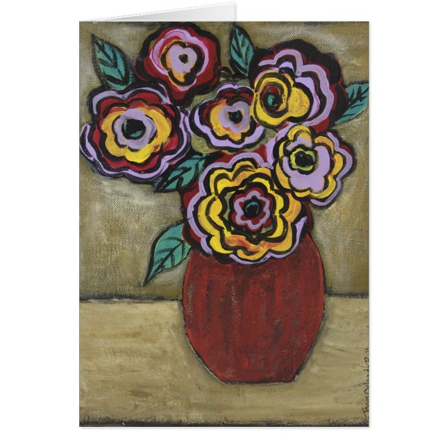 BLOMMOR AV MÅNGA FÄRGER HÄLSNINGSKORT (Framsidan)