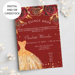 Blommor av oarmad guld inbjudningar