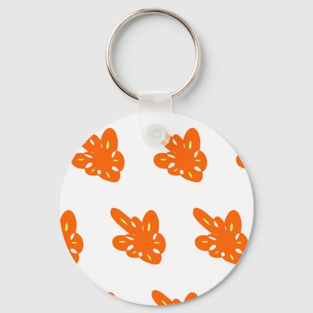 Blommor av orange löv - abstrakt kaffedesign mugg nyckelring (Framsida)