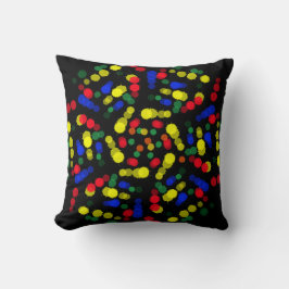 Blommor av oskarp och prickad regnbåge av färg kudde