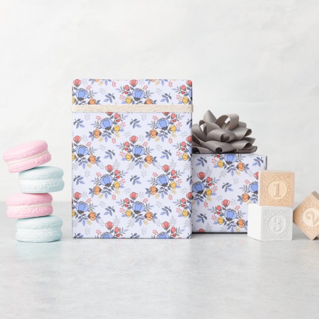 Blommor av Papper roll i stollig Hand plockade Presentpapper (Baby Shower)