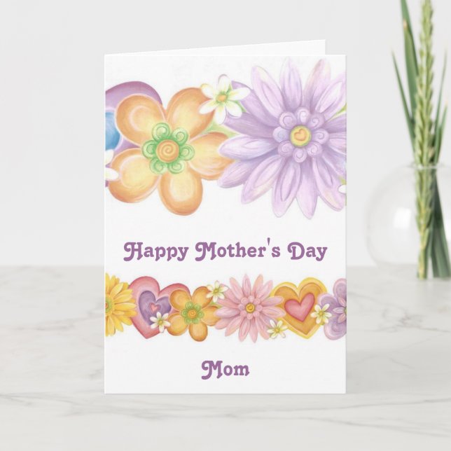 Blommor av passion, lycklig mors dagmamma kort (Framsida)